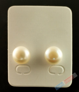 Naušnice z bílých sladkovodních perel, cca 6 mm (PB4029U)