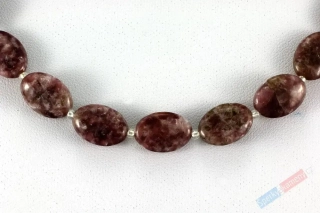 Náhrdelník z lepidolitu QA, oválky cca 13 mm (LE300) 