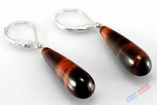 Náušnice z býčího oka QA, 23 mm, stříbro Ag 925/1000 (BO230U) 