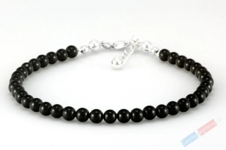 Náramek z turmalínu skorylu QA, stříbro Ag 925/1000 "ochranný štít X" (TU313NS)