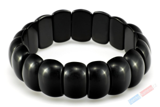 Náramek z onyxu, plošky o vel. cca 20 x 14 mm "pozitivní pohled na svět" (ON153NS)