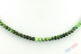 Náhrdelník z přírodního broušeného smaragdu QA, kuličky cca 3 mm, stříbro Ag 925/1000 (SM1393B)