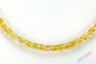 Náhrdelník z citrínu QA, čočky cca 2 x 4 mm, stříbro Ag 925/1000 (CI363B)