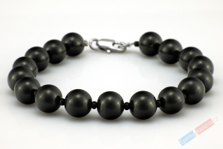Náramek ze šungitu QA, kuličky cca 9,5 mm, RARITA (ST3510NS) 