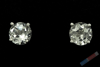 Stříbrné náušnice - puzetky (Ag 925/1000) s broušeným křišťálem QA, prům. cca 5 mm (KR3025U)