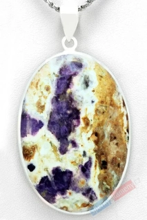 Velký stříbrný přívěsek (Ag 925/1000) s Tiffany Stone QA, ovál cca 50 x 35 mm, RARITA (TF1214P) 
