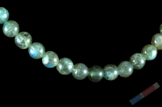 Náhrdelník (stříbro Ag 925/1000) z labradoritu QA, kuličky cca 8 mm (LB450)